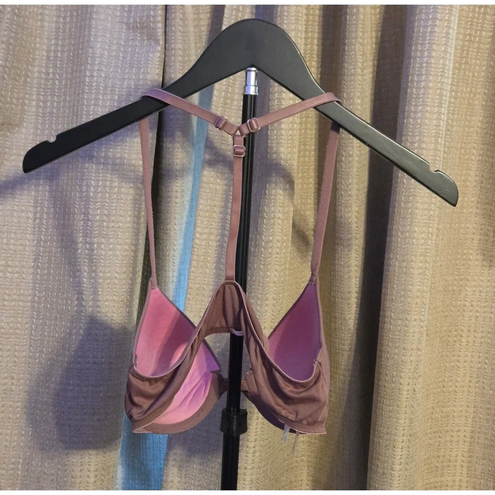 Victoria's Secret Pink Push Up Bra Front Hook Women's Size 32C Brown
